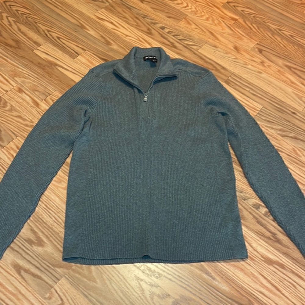 Michael Kors Men’s Pullover Sweater, 1/4 Zip, Grey XL